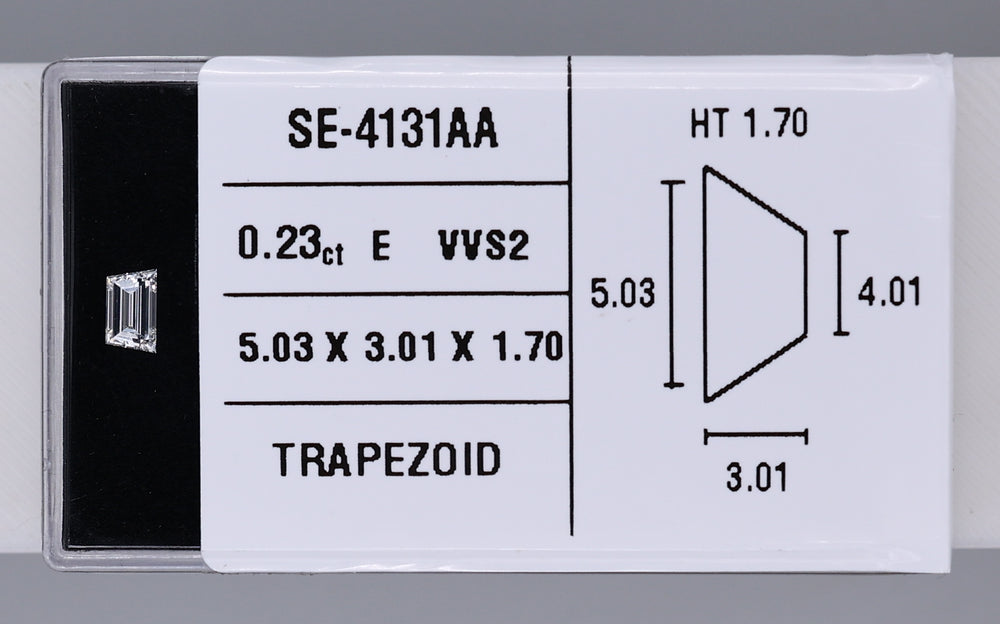 0.23 Carat Natural E VVS2 Trapezoid Diamond SE-4131A