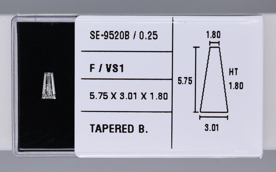 0.25 Carat Natural F VS1 Tapered baguette Diamond SE-9520B