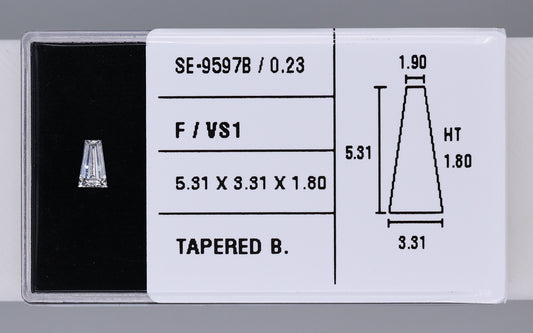 0.23 Carat Natural F VS1 Tapered baguette Diamond SE-9597B