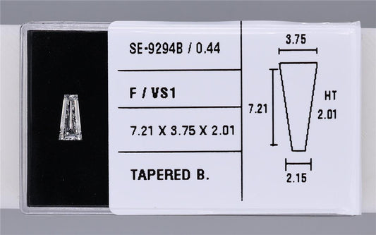 0.44 Carat Natural F VS1 Tapered baguette Diamond SE-9294B