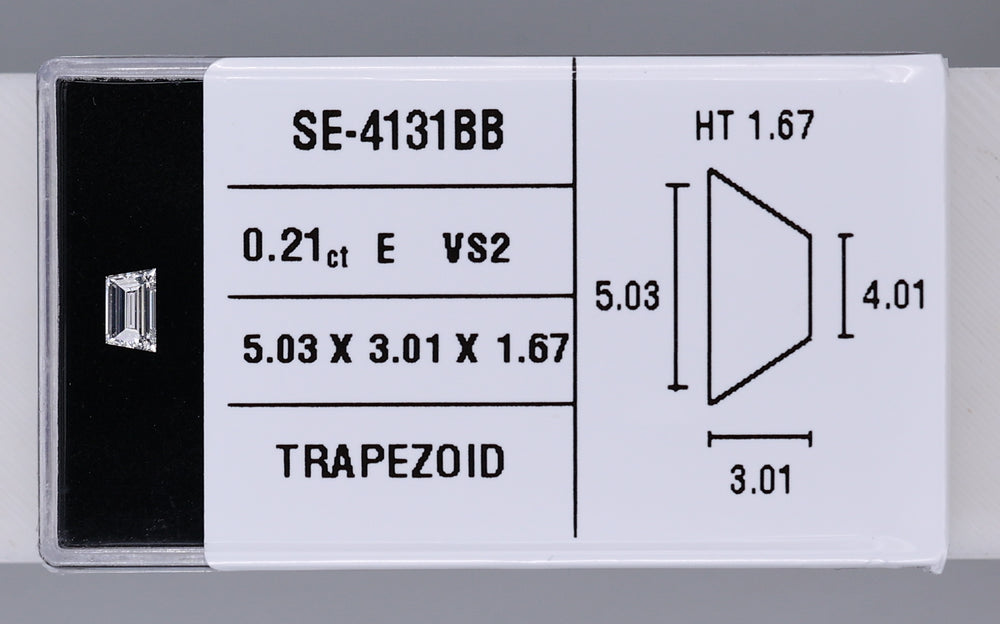 0.21 Carat Natural E VS2 Trapezoid Diamond SE-4131B
