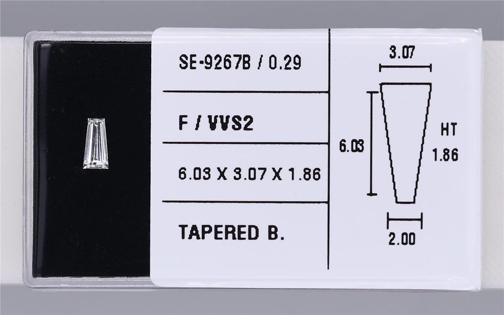 0.29 Carat Natural F VVS2 Tapered baguette Diamond SE-9267B