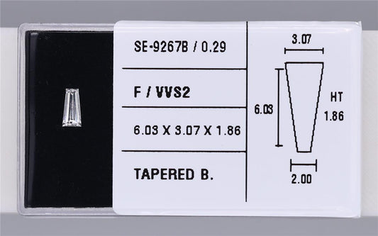 0.29 Carat Natural F VVS2 Tapered baguette Diamond SE-9267B