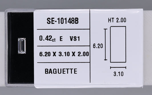 0.42 Carat Natural E VS1 Baguette Diamond SE-10148B
