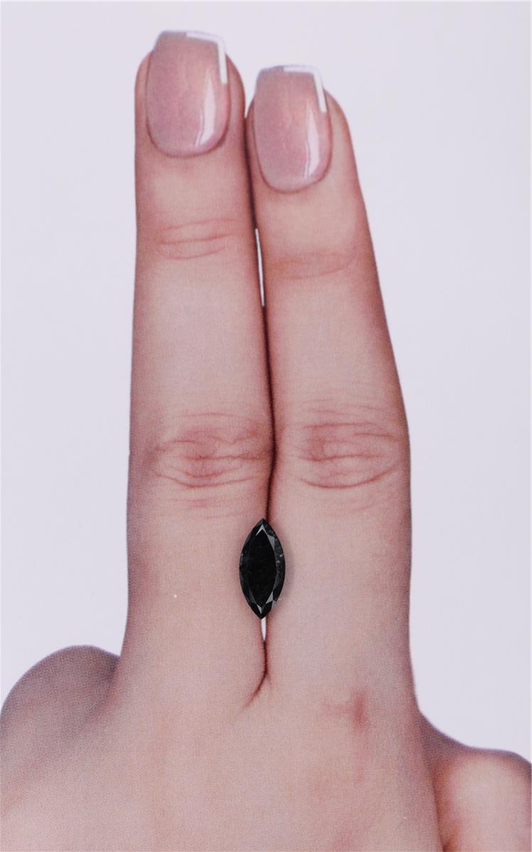 GIA 1.21 Carat Natural Fancy Black Marquise Diamond SE-9299GN