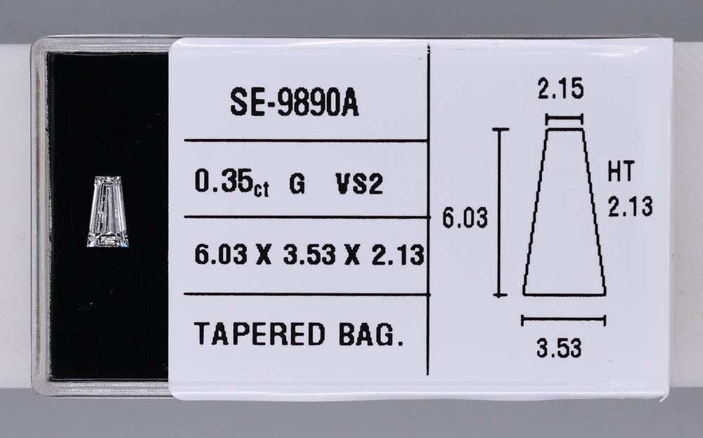 0.35 Carat Natural G VS2 Tapered baguette Diamond SE-9890A