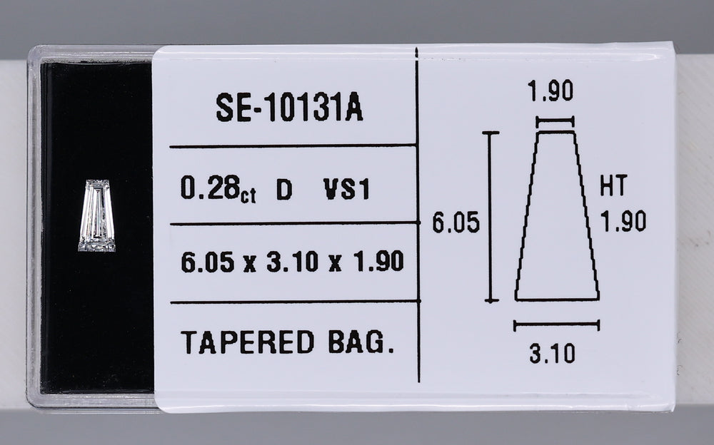 0.28 Carat Natural D VS1 Tapered baguette Diamond SE-10131A
