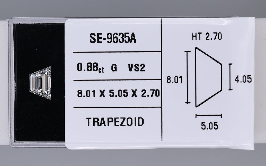0.88 Carat Natural G VS2 Trapezoid Diamond SE-9635A