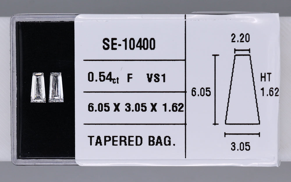 0.54 Carat Natural F VS1 Tapered baguette Diamond SE-10400