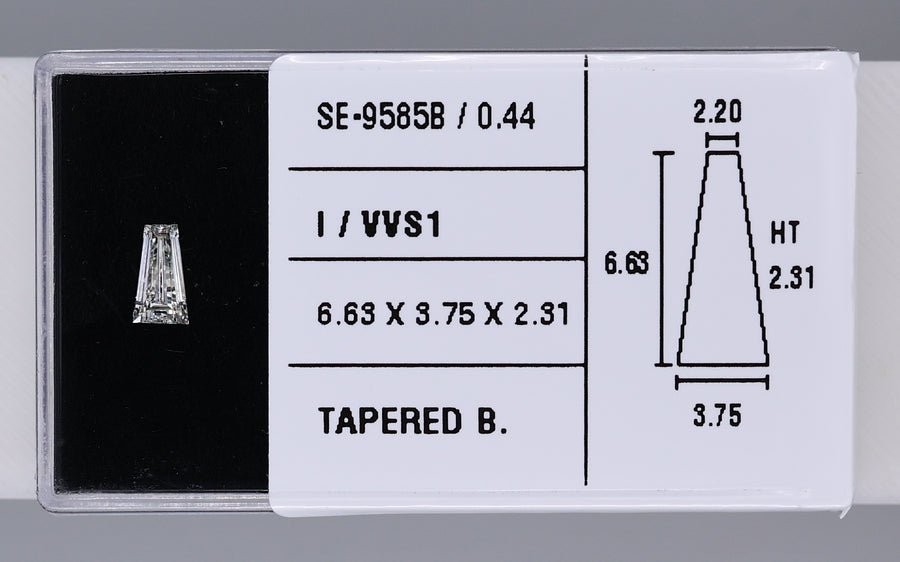 0.44 Carat Natural I VVS1 Tapered baguette Diamond SE-9585B