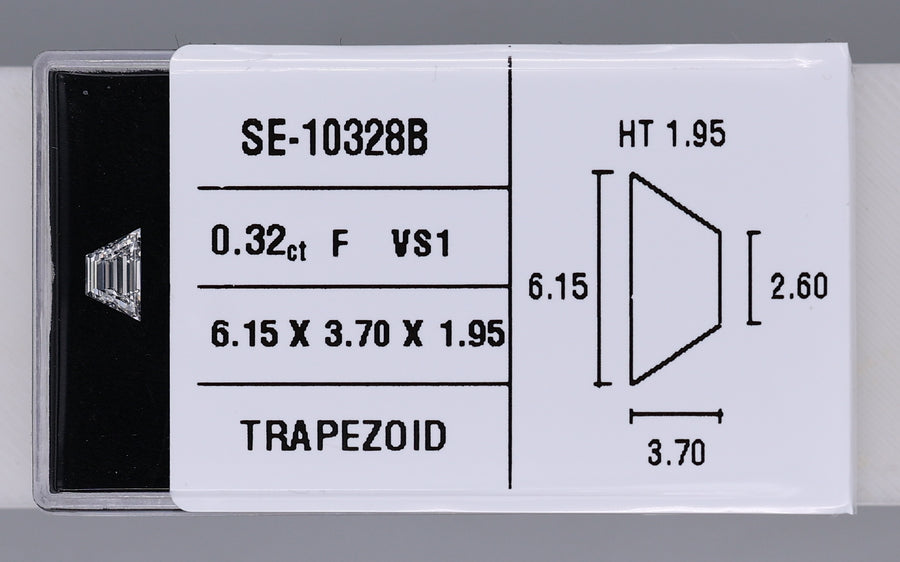0.32 Carat Natural F VS1 Trapezoid Diamond SE-10328B