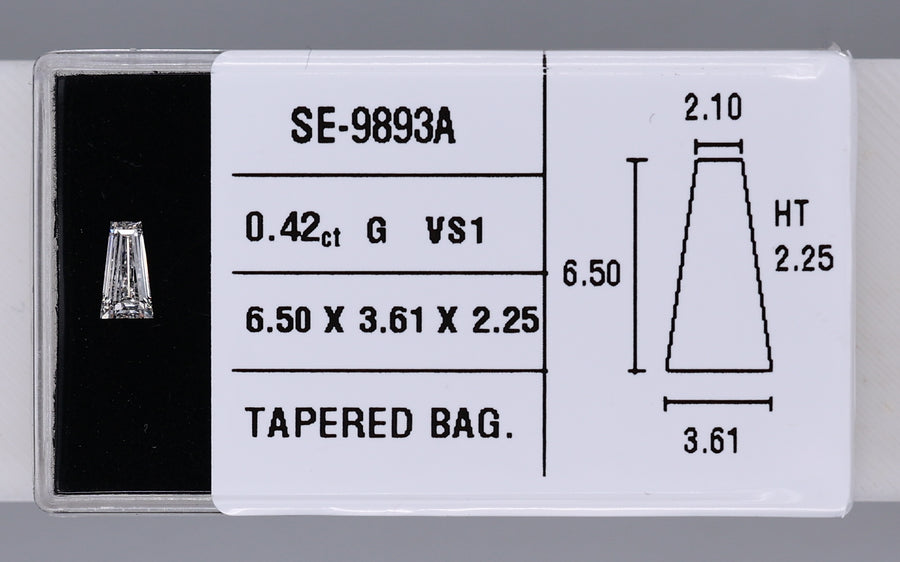0.42 Carat Natural G VS1 Tapered baguette Diamond SE-9893A