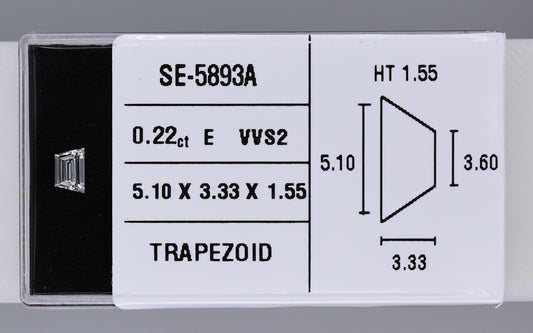 0.22 Carat Natural E VVS2 Trapezoid Diamond SE-5893AA