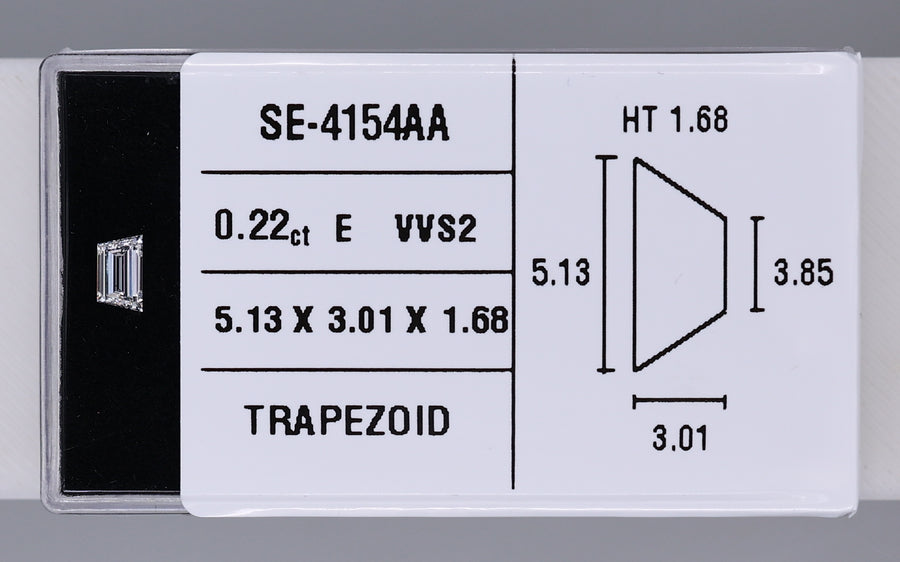 0.22 Carat Natural E VVS2 Trapezoid Diamond SE-4154AA
