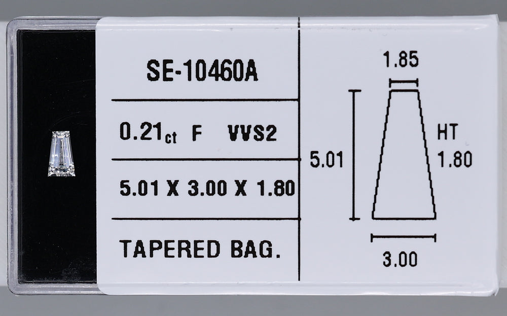0.21 Carat Natural F VVS2 Tapered baguette Diamond SE-10460A