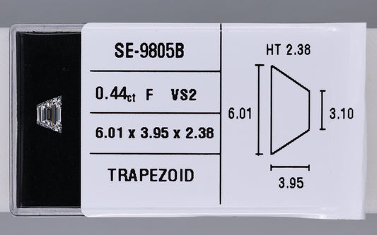 0.44 Carat Natural F VS2 Trapezoid Diamond SE-9805B