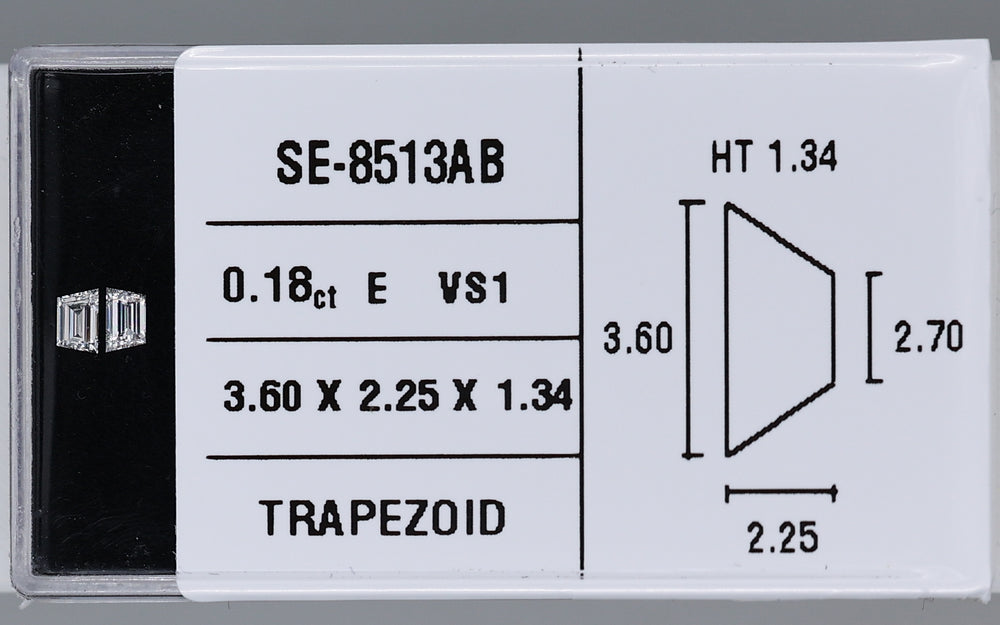 0.18 Carat Natural E VS1 Trapezoid Diamond SE-8513AB