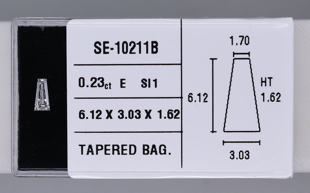 0.23 Carat Natural E SI1 Tapered baguette Diamond SE-10211B