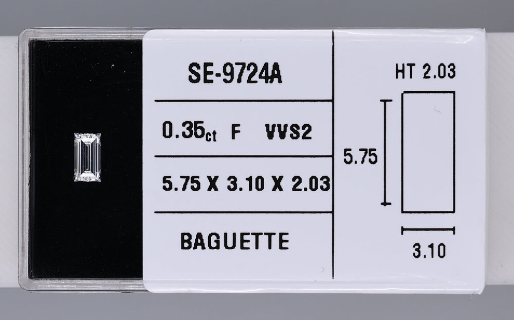 0.35 Carat Natural F VVS2 Baguette Diamond SE-9724A