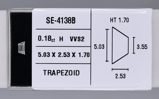0.18 Carat Natural H VVS2 Trapezoid Diamond SE-4138BB