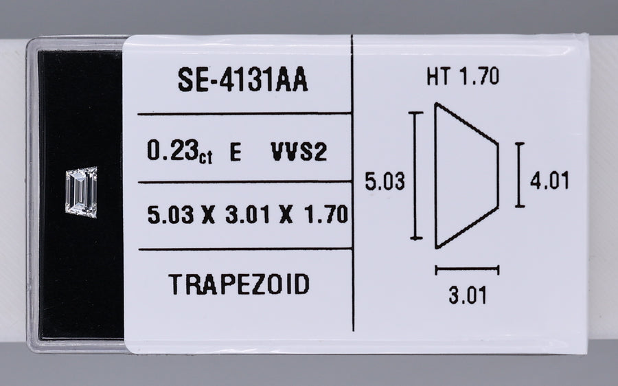 0.23 Carat Natural E VVS2 Trapezoid Diamond SE-4131A