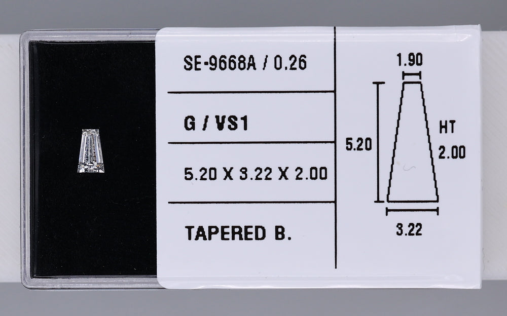 0.26 Carat Natural G VS1 Tapered baguette Diamond SE-9668A