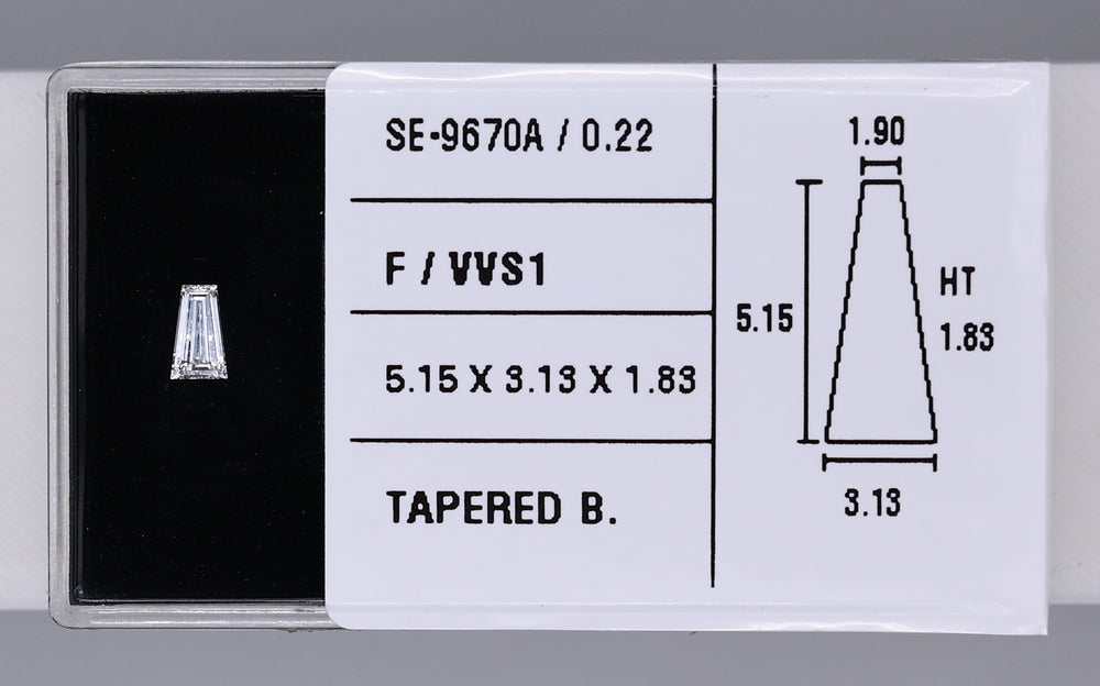 0.22 Carat Natural F VVS1 Tapered baguette Diamond SE-9670A