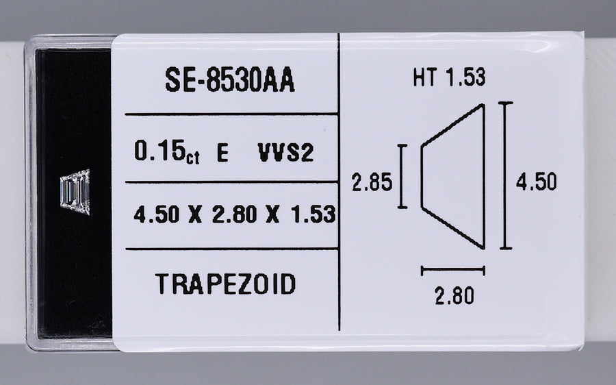 0.15 Carat Natural E VVS2 Trapezoid Diamond SE-8530AAA