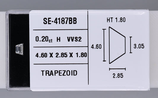 0.20 Carat Natural H VVS2 Trapezoid Diamond SE-4187BB