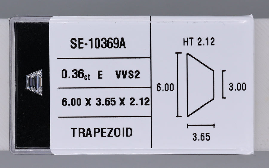 0.36 Carat Natural E VVS2 Trapezoid Diamond SE-10369A