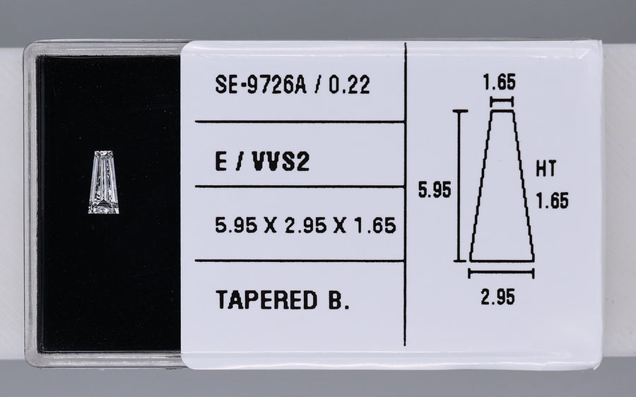 0.22 Carat Natural E VVS2 Tapered baguette Diamond SE-9726AA
