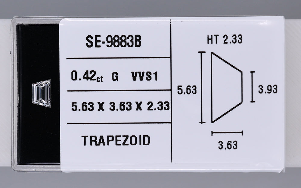 0.42 Carat Natural G VVS1 Trapezoid Diamond SE-9883B
