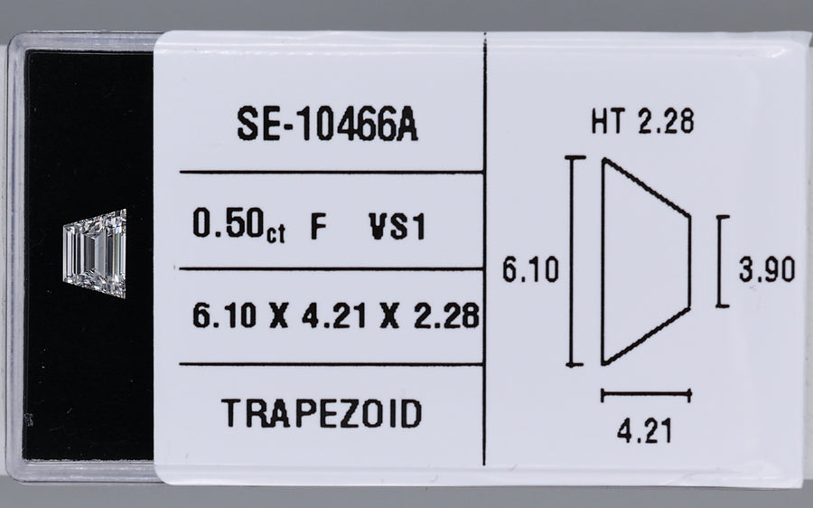 0.50 Carat Natural F VS1 Trapezoid Diamond SE-10466A
