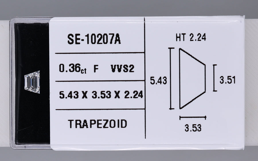 0.36 Carat Natural F VVS2 Trapezoid Diamond SE-10207A