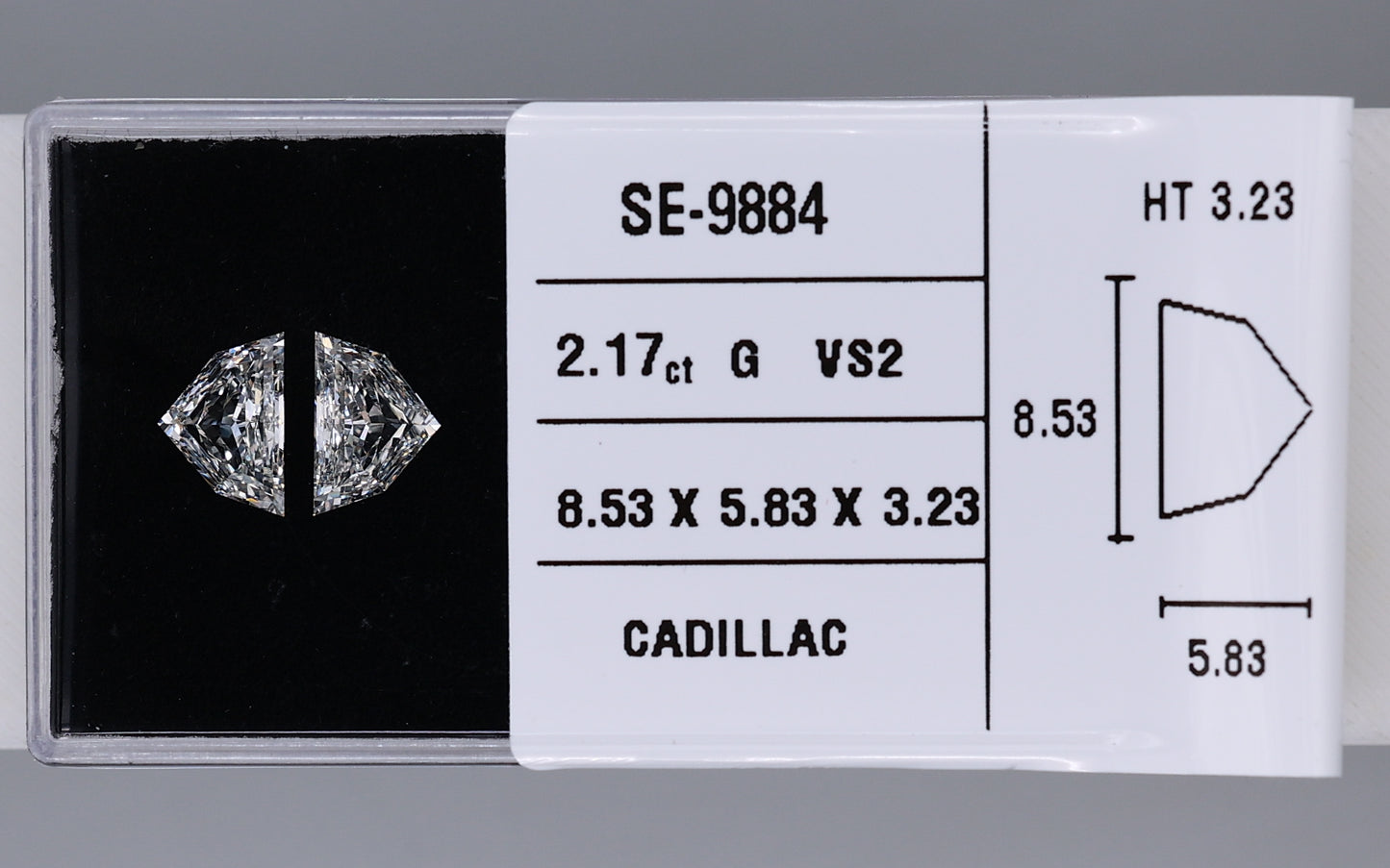 2.17 Carat Natural G VS2 Trapezoid Diamond SE-9884
