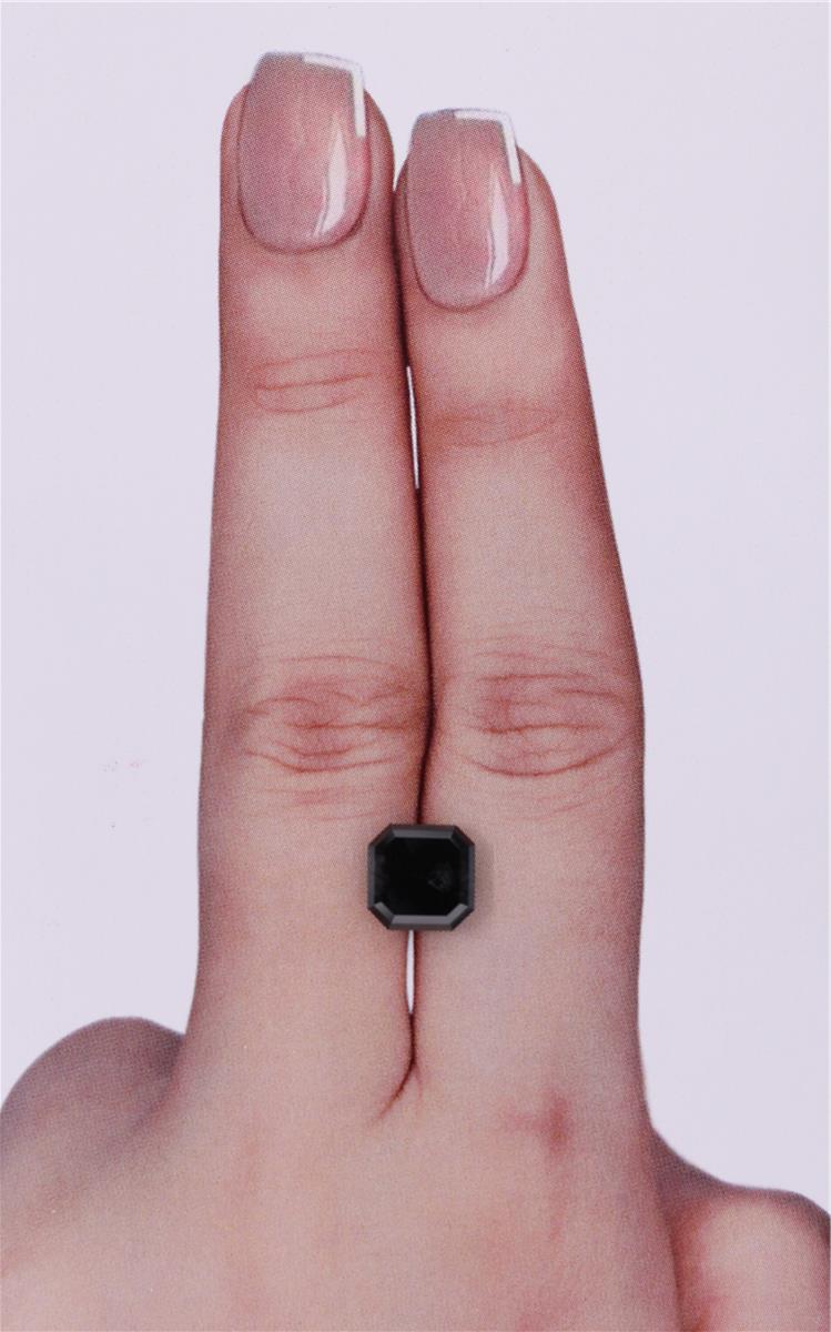 GIA 2.41 Carat Natural Fancy Black Sq emerald Diamond SE-9232GN