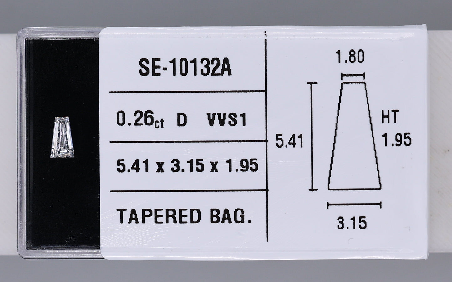 0.26 Carat Natural D VVS1 Tapered baguette Diamond SE-10132A