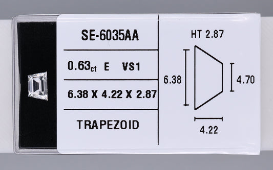 0.63 Carat Natural E VS1 Trapezoid Diamond SE-6035AA