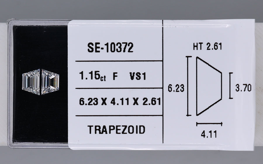 1.15 Carat Natural F VS1 Trapezoid Diamond SE-10372