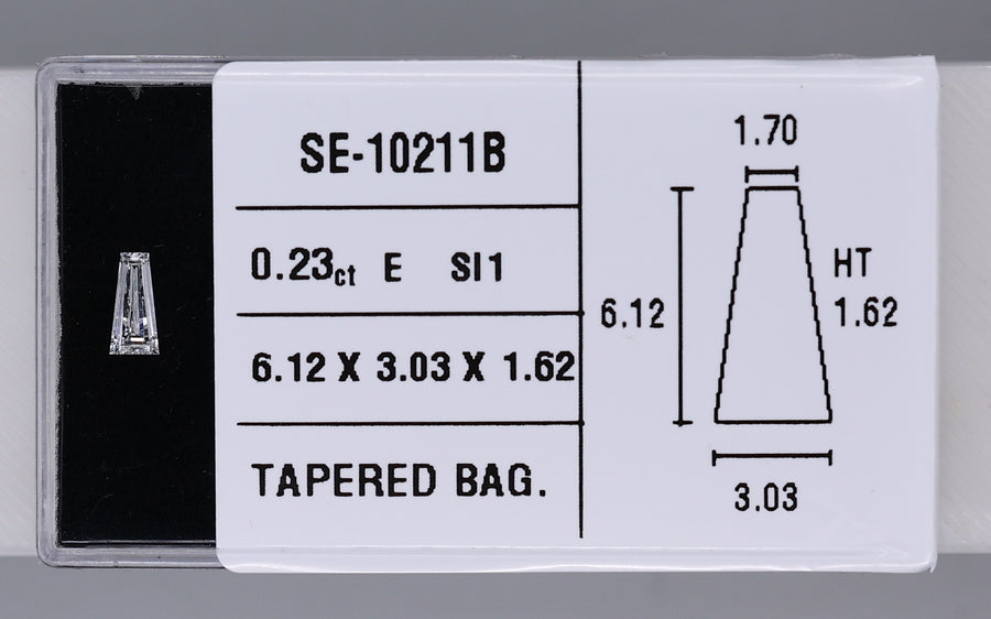 0.23 Carat Natural E SI1 Tapered baguette Diamond SE-10211B