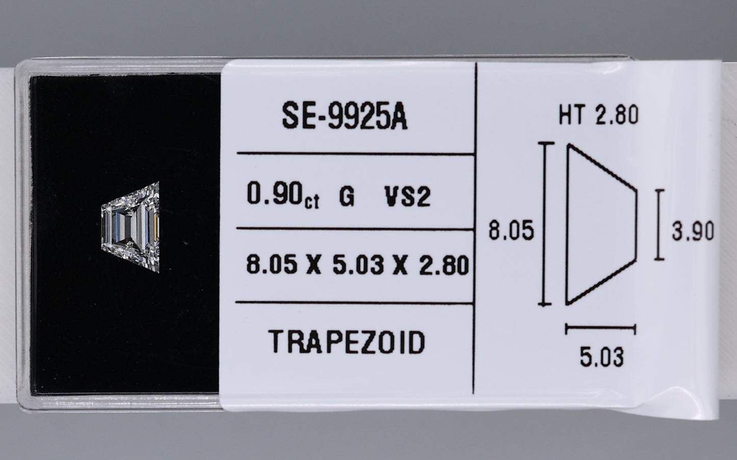 0.90 Carat Natural G VS2 Trapezoid Diamond SE-9925A