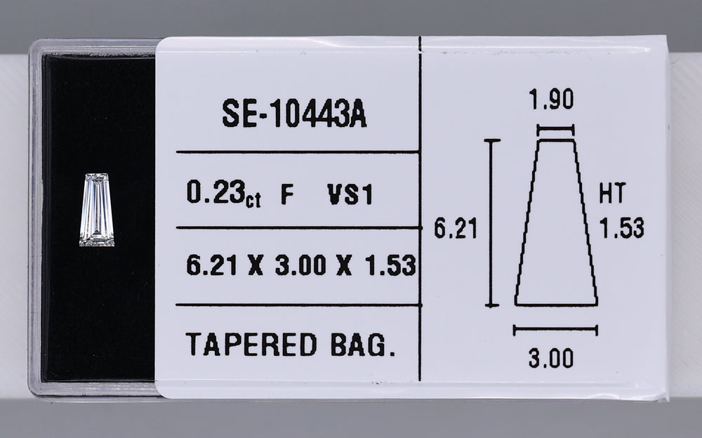 0.23 Carat Natural F VS1 Tapered baguette Diamond SE-10443A