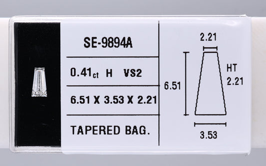 0.41 Carat Natural H VS2 Tapered baguette Diamond SE-9894A