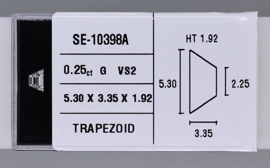 0.25 Carat Natural G VS2 Trapezoid Diamond SE-10398A
