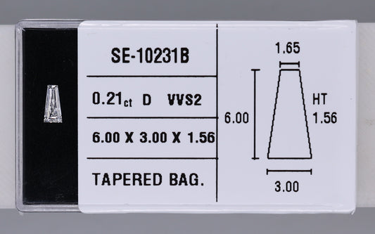 0.21 Carat Natural D VVS2 Tapered baguette Diamond SE-10231B