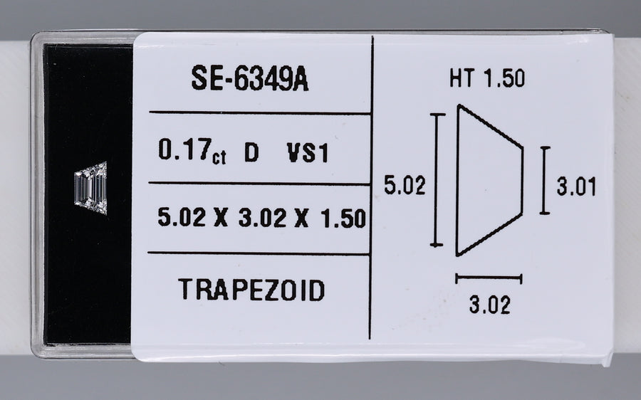0.17 Carat Natural D VS1 Trapezoid Diamond SE-6349AAA