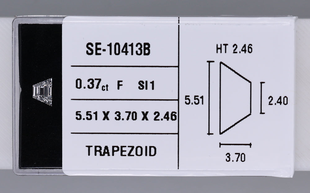 0.37 Carat Natural F SI1 Trapezoid Diamond SE-10413B