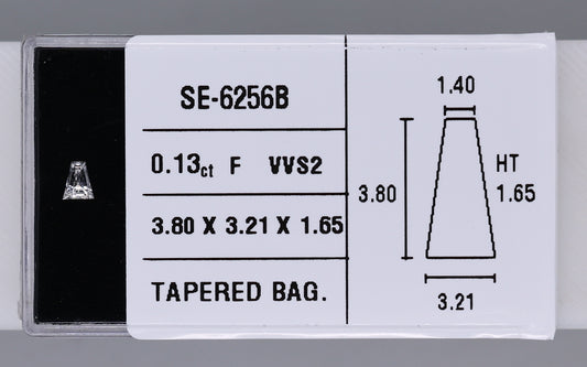 0.13 Carat Natural F VVS2 Tapered baguette Diamond SE-6256B