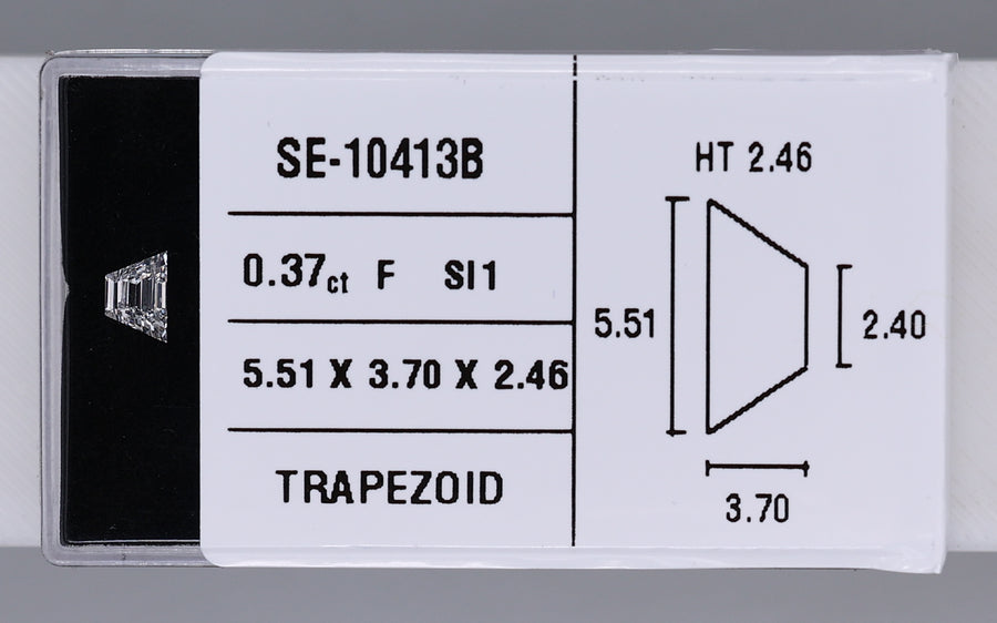 0.37 Carat Natural F SI1 Trapezoid Diamond SE-10413B