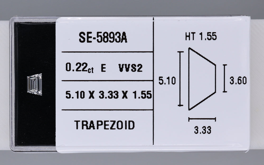 0.22 Carat Natural E VVS2 Trapezoid Diamond SE-5893AA